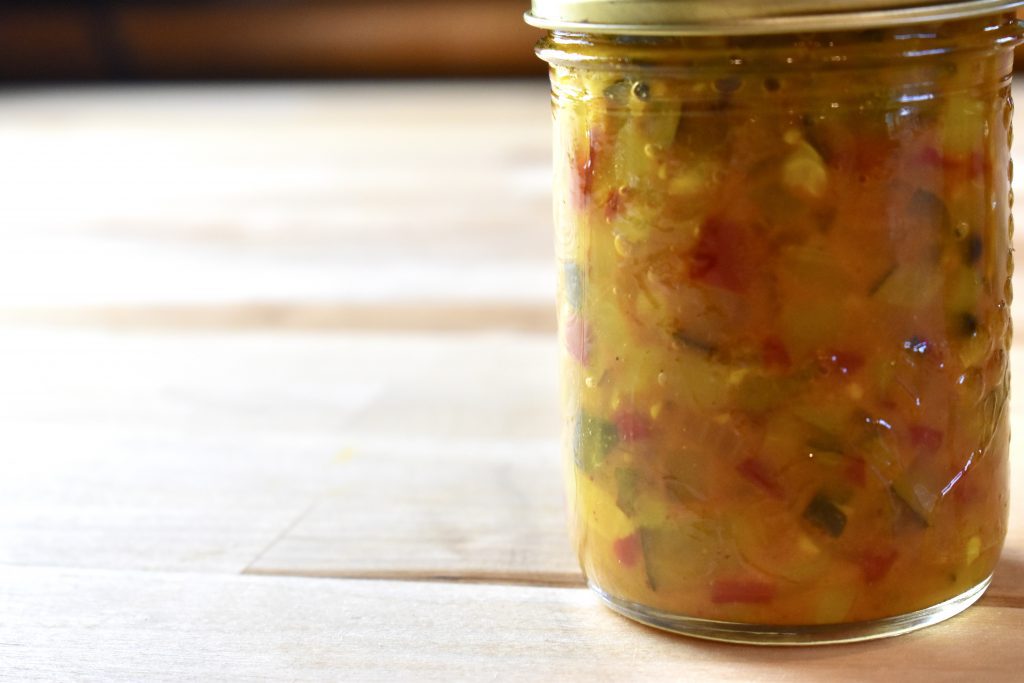 jar of zucchini relish