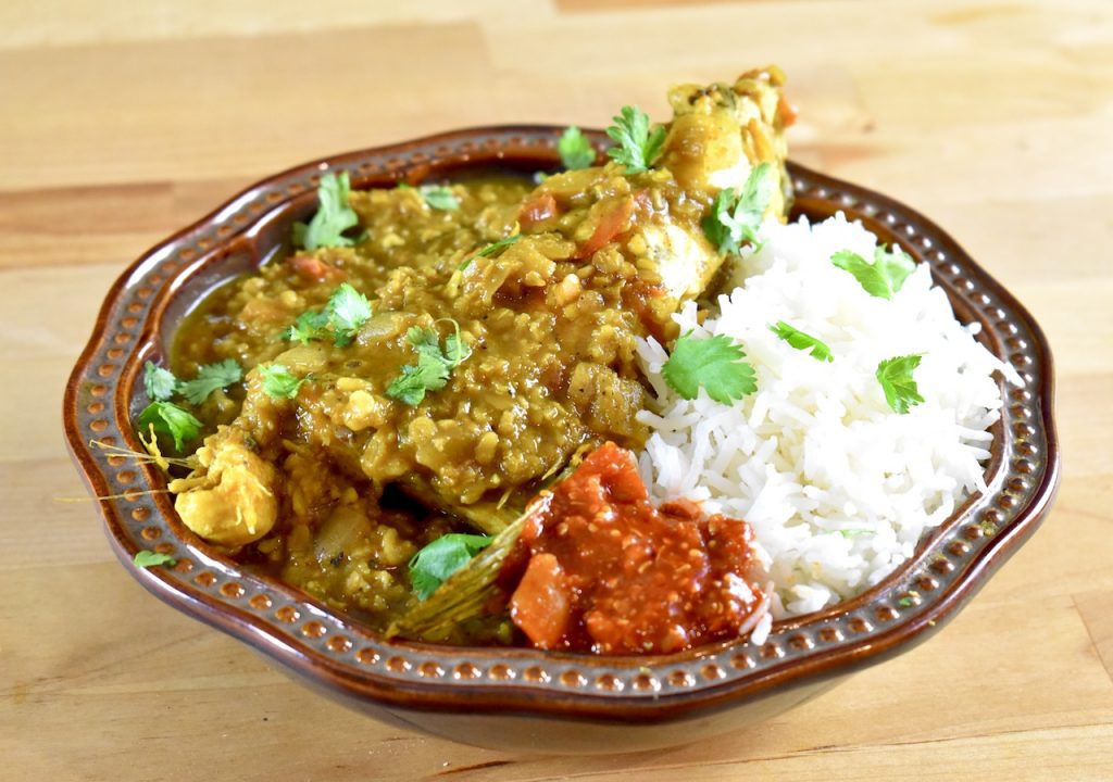 Bengali pike heads with lentils