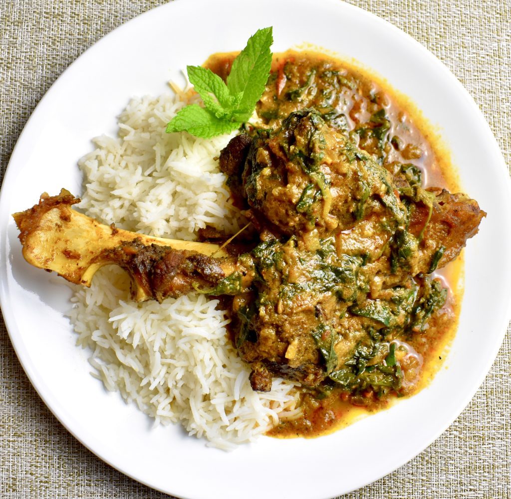 Curried Venison Shanks with Wild Lambsquarters