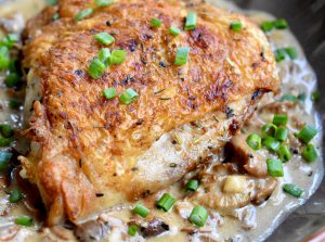 Seared Chicken Thighs with Hedgehog Mushroom Sauce3