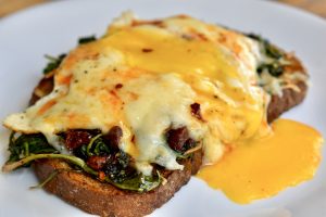 Chili Crisp Egg, Dandelion, and Cheese Toasties